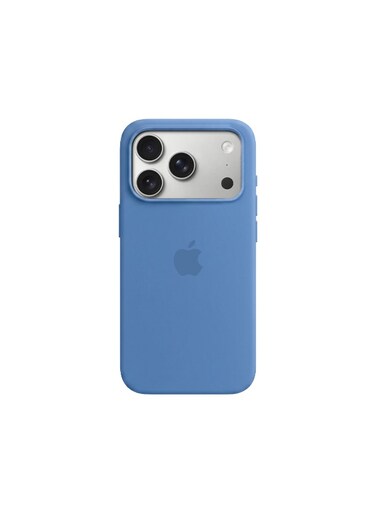 Mobcos iPhone 17 Pro Blue Elite Logo Premium Silicone Magnetic Wireless Charging Case for iPhone   Silky Soft Touch   Military-Grade Shockproof Protection   Strong Magnetic Compatibility   Luxury Slim Cover