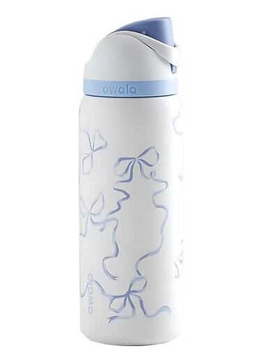 Insulated Stainless Steel Water Bottle with Straw for Sports and Travel, 24-Ounce Blue Ribbon 24 OZ