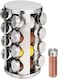 Goolsky Countertop Revolving Empty With 16 Jars Spice Rack Rotating Storage Seasoning Spinning Stainless Steel Spice Racks Organizer Carousel Spinner Jars Tower Holder Included (Round)