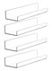 Invisible Acrylic Floating Wall Ledge Shelf, Wall Mounted Nursery Kids Bookshelf, Clear Spice Rack, Bathroom Storage Shelves Display Organizer, 15" L, Set of 4