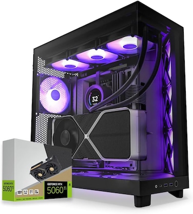 كمبيوتر مكتبي فيرست ويف اكستريم بمعالج انتل i9-14900K الجيل 14 وذاكرة RAM 64GB وذاكرة مستديمة SSD سعة 1TB وهارد ديسك 1TB وبطاقة رسومات اسوس RTX5060 8GB وW11 برو