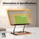 First Wave Adjustable Wooden Book Stand &ndash; 360&deg; Rotating Hands-Free Holder with Height &amp; Angle Adjustment, Page Clip, Compatible with Cookbooks, Magazines, Laptops &amp; Tablets &ndash; Foldable, Walnut