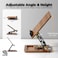 First Wave Adjustable Wooden Book Stand &ndash; 360&deg; Rotating Hands-Free Holder with Height &amp; Angle Adjustment, Page Clip, Compatible with Cookbooks, Magazines, Laptops &amp; Tablets &ndash; Foldable, Walnut