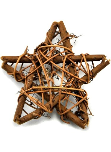 Ougual Natural Rattan Vine Stars Decoration 4-Inch 10PCS RStar-9cm-02