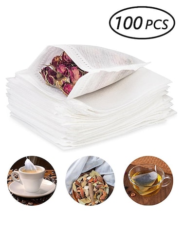 Non-Woven Drawstring Tea Filter Bags, 8 x 10cm, 100 pcs