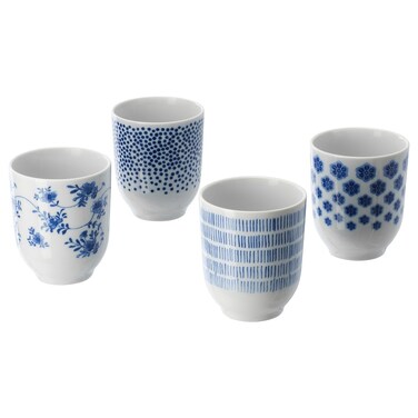 Mug, Feldspar Porcelain, Blue/White Patterned, 22 cl