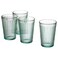 Pleated Tumbler Glass, Tempered, Light Turquoise, 31 cl, 4-Pack