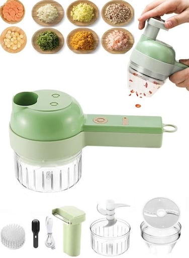 ZONE Wireless Electric Vegetable Chopper, Ideal For Chopping Veg, Fruit Slicer, Meat Mincer, Spice And Nuts Grinder, Garlic Chopper, Onion Cutter, Mixer And Cleaner, Meet All Your Kitchen Needs