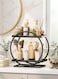 2 Tier Skincare Organizer, Makeup Organizer and Perfume Organizer, Metal Cosmetic Storage Rack for Bathroom Countertop and Dresser, Black