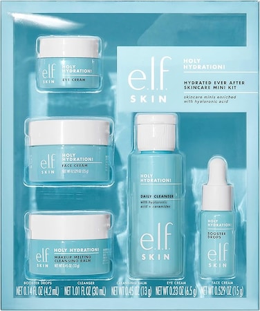e.l.f. e.l.f.SKIN Hydrated Ever After Skincare Mini Kit, Cleanser, Makeup Remover, Moisturizer &amp; Eye Cream For Hydrating Skin, TSA-friendly Sizes