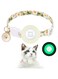 LCLALAY Airtag Cat Collar, Breakaway Kitten Collar with Silicone Airtag Holder, Bells, and Flower Charm for Girl Cats, Boy Cats, and Small Dogs (Luminous Green)