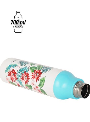 700 ML Icon Insulated Water Bottle- RF11689 Super PU Insulation, Stainless Steel Inner And PP Outer Body Preserves The Flavor And Freshness Portable, Leak-Resistant Multicolor White/Blue