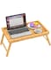 Zhuoyue Bamboo Bed Tray with Folding Legs, Lap Tray Breakfast Tray Great for Breakfast in Bed or Eating Tray