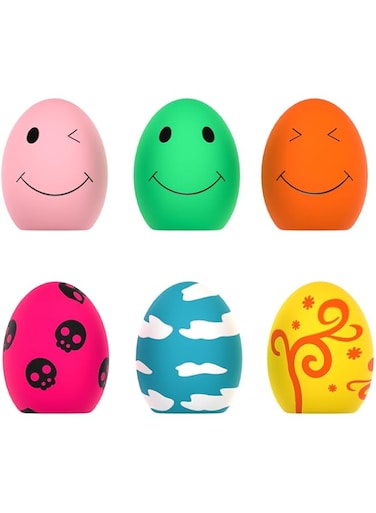 SCHITEC Dog Squeaky Toy, 6 PCS Latex Bouncy Egg Balls with Squeaker for Puppy Small Pet Dogs, Soft Rubber Sound Toys for Interactive Fetch Play