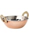 Vague Copper Kadai With Brass Handle, 20 Cm Size