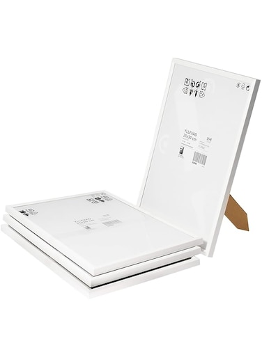 Ikea Yllevad A4 21 x 30 cm Light Weight White Plastic and Cardboard Photo Frame Pack of 4