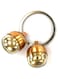 Abdul of Sialkot Extra Loud Pair of Cat &amp; Dog Brass Silver Bells Collar Charm Pet Tracker Acorn Falconry Silver Bottom &amp; Brass Top