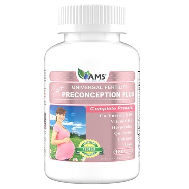 Ams Preconception Plus Capsules, Multivitamin for Women's Reproductive Health, Pack of 180 Tablets