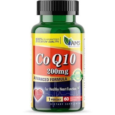 كبسولات AMS Co Q10 الهلامية 200 ملغ 60 كبسولة