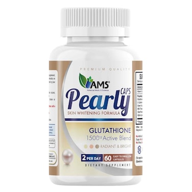 AMS Pearly Skin Whitening Glutathione Supplement Capsules For Radiant &amp; Bright Skin, Pack of 60's