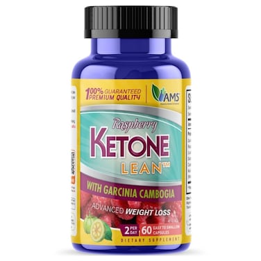 Ams Raspberry Ketone Lean Capsules, Garcinia Cambogia Weight Loss Supplement, Pack of 60 Tablets