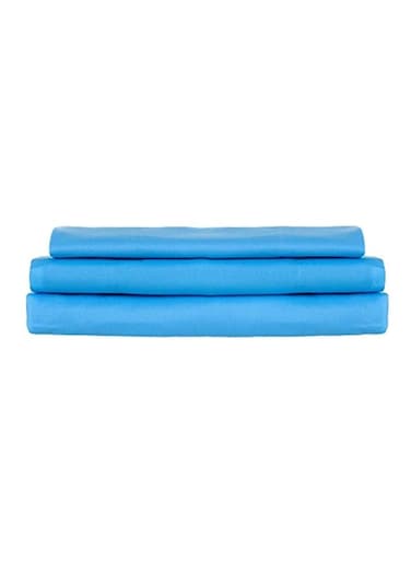 Home 3-Piece Polyester Bed Sheet Set Polyester Blue Twin
