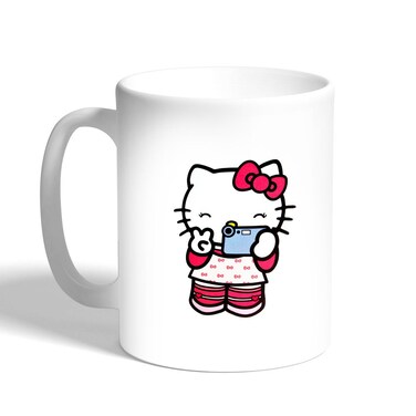 Kitty Printed Coffee Mug, White 11 Ounce