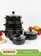 5 PCS Enamel Stock Pot with Lid,Nonstick Enamel Ware Cookware Set,Soup Pot with Handles,High Temperature Resistance,for Marinate, Cook, Bake, Refrigerate Food
