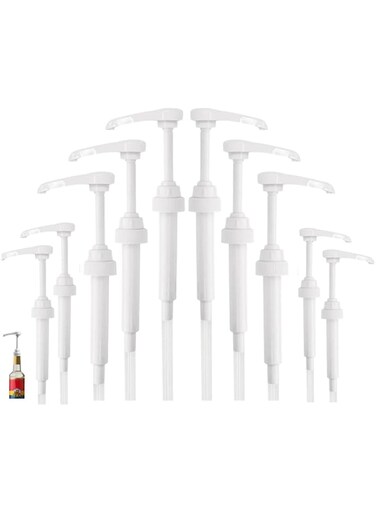 ZELLYA Syrup Pump, 10Pack Coffee Syrup Dispenser Pump, Syrup Pump Dispenser Flavor Syrup Pump Caramel Syrup Pump Replacement for adding syrup to Coffee,Tea, Soda, and cocktails (White-10)