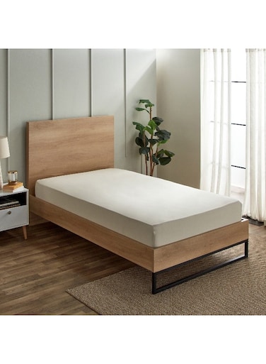 Box Derby Solid Microfiber Twin Fitted Sheet - 120x200+25 cm