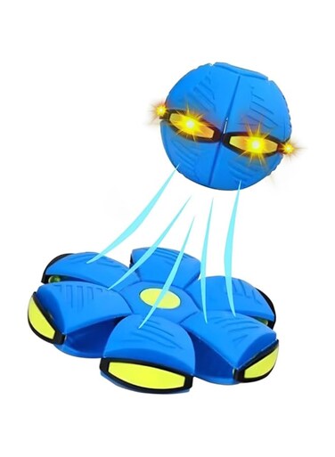 TOMVAES Pet Toy Flying Saucer Ball,Doggie Disc Ball with 6 Lights,Flying Saucer Dog Toy,Interactive Ball for Dogs