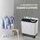 Star Track Green Twin-tub Semi-Automatic Washing Machine, Top-Load Washer with Lint Filter, Spin-Dry
