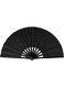XGAKWD Large Hand Fan Folding Fans for Men/Women, 13" Rave Handheld Folding Fan Bamboo Silk Bamboo Hand Fan, Chinease/Japanese Kung Fu Tai Chi Fan (Black)