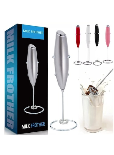 HOME Milk Frother Handheld With a special stainless steel holder, Foam Maker for Lattes, Whisk Drink Mixer for Coffee, Mini Foamer for Cappuccino, Frappe, Matcha And Hot Chocolate