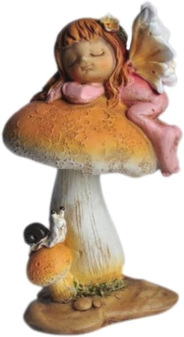 Top Collection Enchanted Story Fairy Garden Little Fairy Sleeping on Mushroom Outdoor Statue