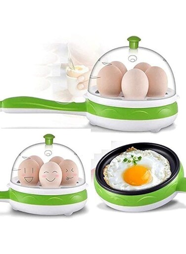 generic Automatic 2 in 1 Multi Functional Electric 7 Egg Boiler Roaster Heater Fryer/Egg Cooker/Steamer with Non-Stick Frying Pan (Multicolour)