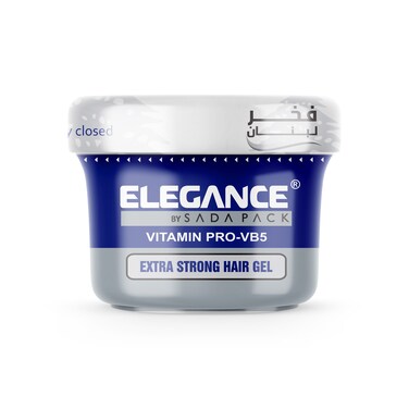 Elegance Extra Strong Protection Hair Gel - Blue, 250ml - Flake-Free, Vitamin-Enriched, All-Day Hold