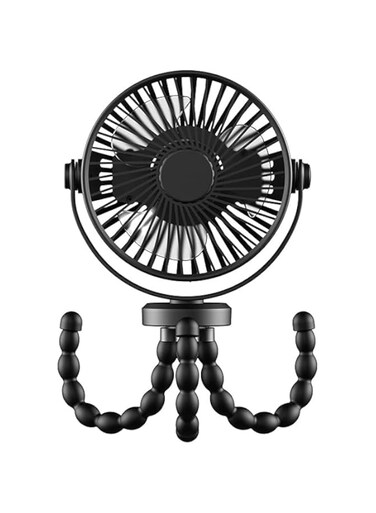 TECHVIDA Portable Mini Table Fan,Handheld Stroller Fan, 3 Speeds Adjustable Quiet Fan, Strong Fan in office, Battery Operated Personal USB Cooling Fan, with Adjustable Flexible Tripod - Black