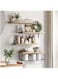 WHFEVDFY Floating Shelves Wall Mounted for Wall Decor Storage, Set of 4 with 1 Storage Basket, Easy-To-Assemble, Sturdy Wood Wall Wall Shelves for Living Room, Bedroom, Kitchen, Office, Books