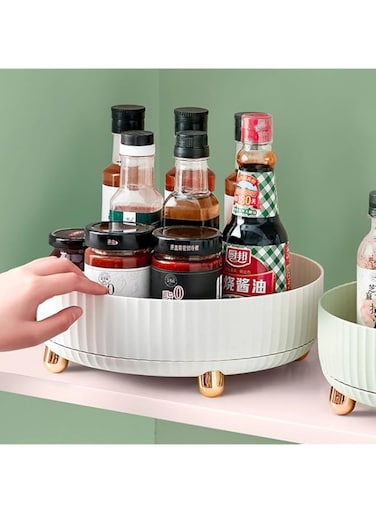 U-HOOME Lazy Susan Rotating Turntable Cabinet Organizer - for Kitchen, Pantry, Cabinet, Dining Table, Fridge, Countertop,Vanity -11 Inches Round Rotating Turntable Spice Organizer
