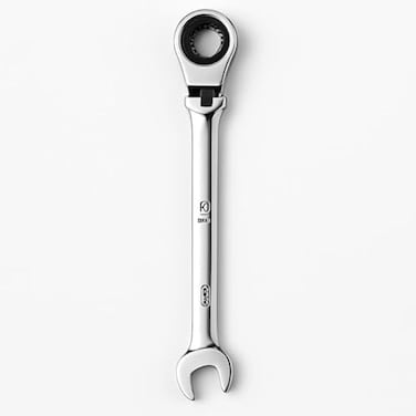 Fitto 8mm Dual-Head Ratchet Wrench Fixed Spanner, Reversible Ratcheting Double-Ended 8 mm Hand Tool