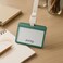 Fitto Plastic Business Badge Holders Clear ID Card Holder Sleeve Horizontal Vertical PVC Name Pass Holder for Employee Conference