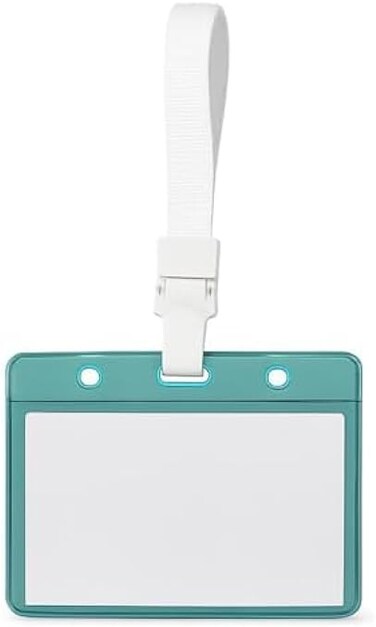 Fitto Plastic Business Badge Holders Clear ID Card Holder Sleeve Horizontal Vertical PVC Name Pass Holder for Employee Conference