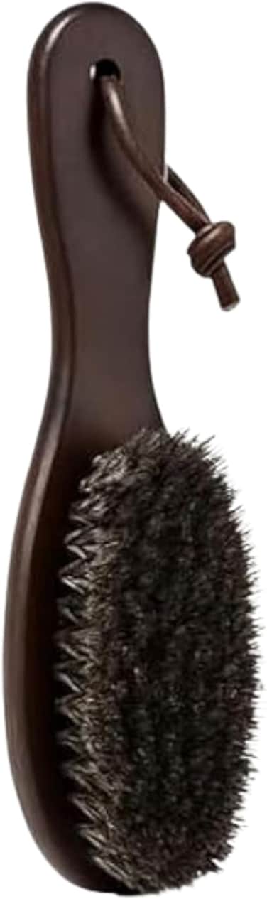 Fitto Beech Wood Shoe Brush Brown - Natural Bristle Shoe Polish Brush for Leather Shoes, Boots, Shoe Care &amp; Cleaning