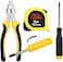 Fitto 2m Measuring Tape, Screwdriver &amp; Pliers Engineering Tool Kit - 2m Tape Measure, Hand Tools for Home, Workshop, DIY