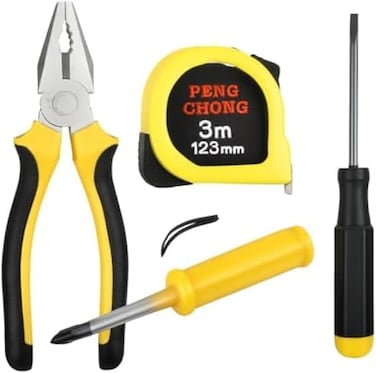 Fitto 2m Measuring Tape, Screwdriver &amp; Pliers Engineering Tool Kit - 2m Tape Measure, Hand Tools for Home, Workshop, DIY