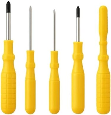 Fitto 6-Piece Bomb Headed Screwdriver Set - 6pcs Flathead Phillips Round Head Screwdrivers for Home Automotive Electronics
