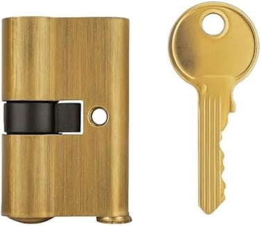Fitto Door Lock Cylinder with 3 Keys - Euro Cylinder Barrel Lock Replacement for Wooden &amp; Metal Doors, Keyed Cylinder Security Lock