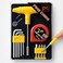 Fitto T-handle Multipurpose Hand Tool Set with 2m Tape Measure, Interchangeable Bits, Carry Case, Ergonomic T-shaped Handle for DIY Home Repair