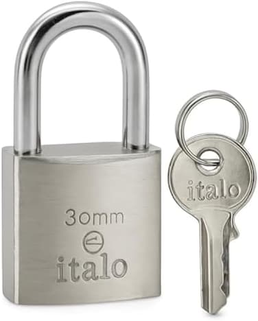 Fitto 30mm Brass Padlock with 2 Keys - Security Padlock Hardened Steel Shackle for Door Gate Locker Cabinet Luggage
